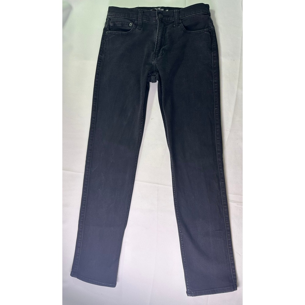 Hollister Mens Slim Straight Advanced Stretch‎ Jeans Black W29 L32 Faded Wash